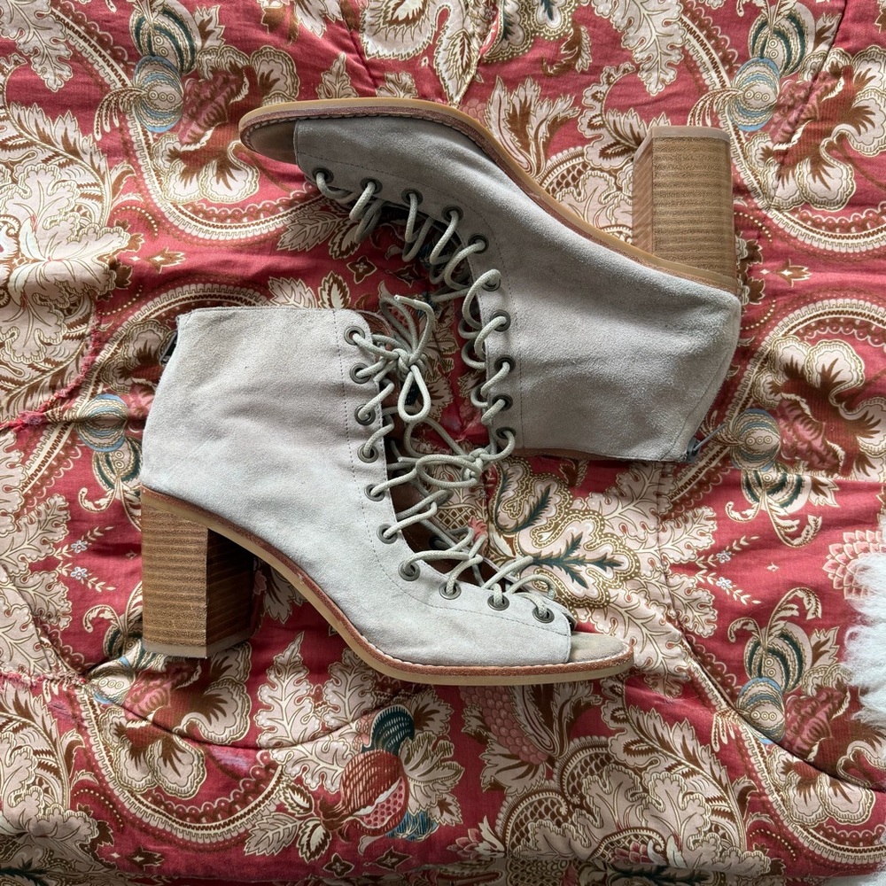 Jeffrey Campbell x Free People Minimal Lace-Up Ankle Boots 8.5